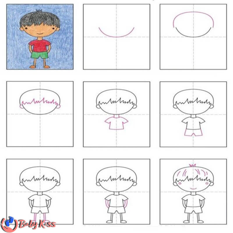 Cách vẽ người đơn giản cho trẻ em phác thảo đơn giản